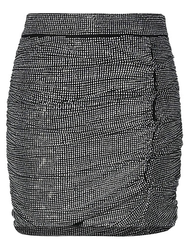 PINKO Mini skirt Silver 98% Polyamide, 2% Elastane, Crystal