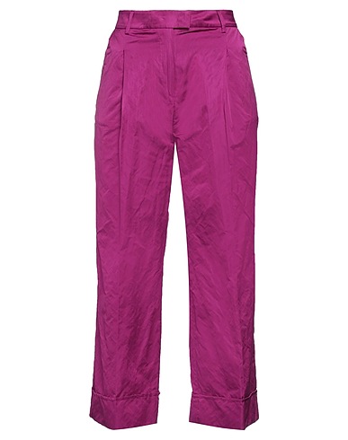 MANILA GRACE Casual trouser Mauve 93% Polyester, 7% Metallic fiber