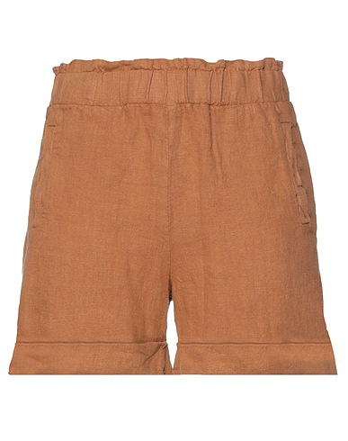 ALESSIA SANTI Shorts & Bermuda Brown 100% Linen