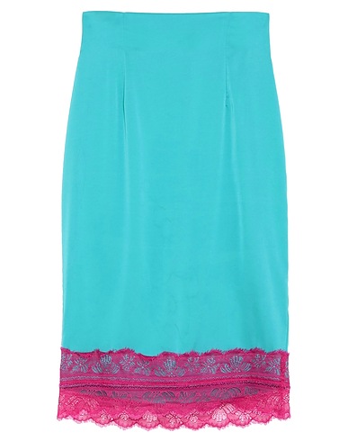 DENNY ROSE Midi skirt Turquoise 97% Polyester, 3% Elastane, Polyamide