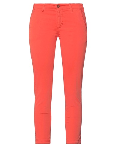 40WEFT Casual trouser Orange 98% Cotton, 2% Elastane