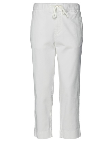 CARE LABEL Casual pants White 98% Cotton, 2% Elastane