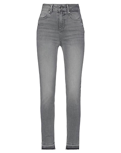LIU •JO Denim trousers Grey 99% Cotton, 1% Elastane