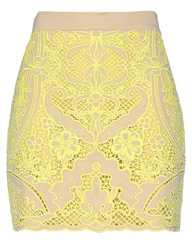 TWINSET Mini skirt Beige 97% Cotton, 3% Elastane, Polyester