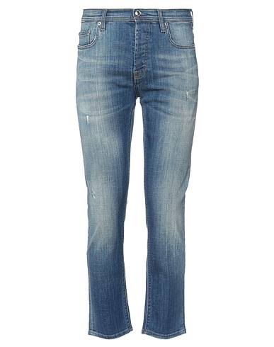 C+ PLUS Denim trousers Blue 98% Cotton, 2% Elastane