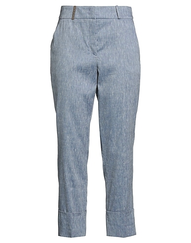 PESERICO Pantalon Bleu marine 50% Laine vierge, 50% Lin