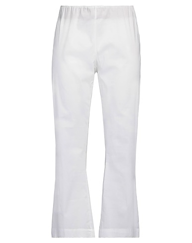 LIVIANA CONTI Casual pants White 68% Cotton, 28% Polyamide, 4% Elastane