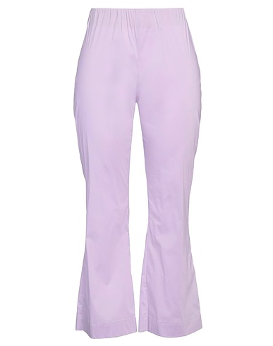LIVIANA CONTI Casual trouser Lilac 68% Cotton, 28% Polyamide, 4% Elastane