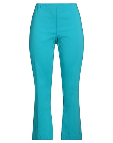 LIVIANA CONTI Casual trouser TURCHESE 68% Cotton, 28% Polyamide, 4% Elastane