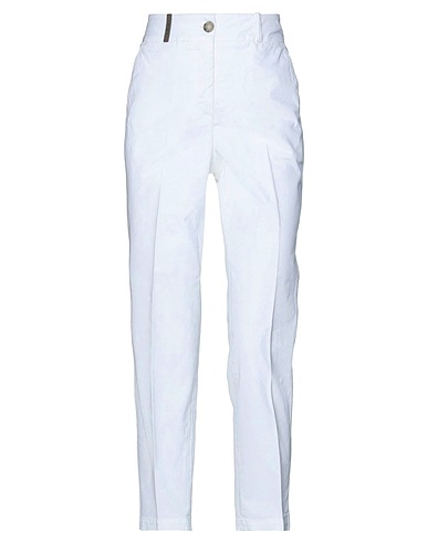 PESERICO Pantalone Bianco 98% Cotone, 2% Elastan, Pelle