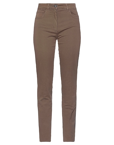 PESERICO Casual trouser Brown 97% Cotton, 3% Elastane