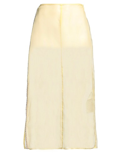 JIL SANDER Jupe mi-longue Jaune pastel 100% Soie