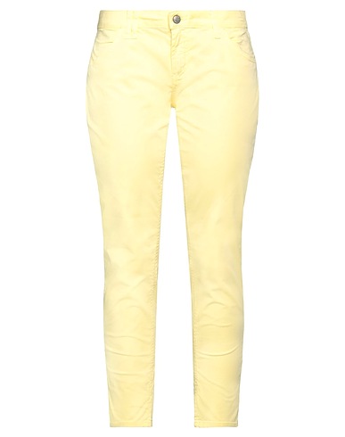 ROŸ ROGER'S Casual trouser Yellow 97% Cotton, 3% Elastane