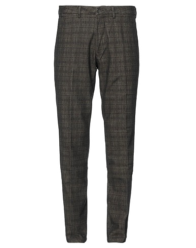 IL DROP Casual trouser Dark brown 46% Cotton, 33% Polyester, 18% Viscose, 3% Elastane
