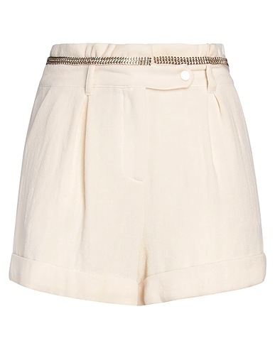 ELLA LUNA Shorts & Bermuda Ivory 60% Polyester, 20% Viscose, 10% Wool, 5% Cotton, 5% Linen