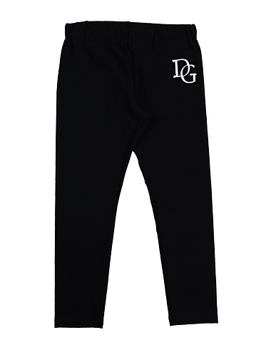 DOLCE&GABBANA Leggings Black 90% Cotton, 10% Elastane, Polyester, Viscose