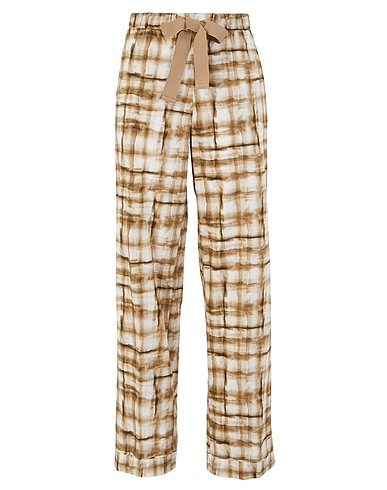 8 by YOOX Casual trouser COTTON PRINTED PULL-ON TROUSERS
 Khaki 100% Organic cotton