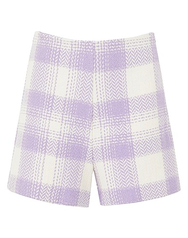 8 by YOOX Shorts & Bermudas PLAID COTTON HIGH WAIST SHORTS
 Lila 70% Baumwolle, 25% Polyester, 5% Andere Fasern