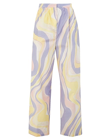8 by YOOX Casual trouser COTTON PRINTED HIGH-WAIST TROUSERS
 Pink 100% Organic cotton