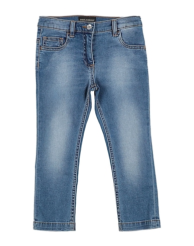 DOLCE&GABBANA Denim trousers Blue 98% Cotton, 2% Elastane, Bovine leather