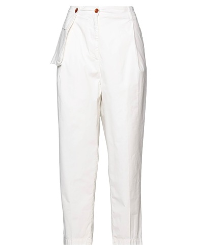 BONHEUR Casual trouser White 97% Cotton, 3% Elastane
