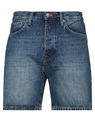 SELECTED HOMME デニムショートパンツ ブルー オーガニックコットン 100%