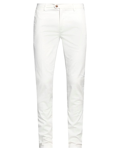 TELERIA ZED Casual trouser Off white 97% Cotton, 3% Elastane
