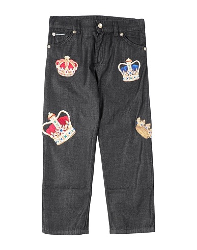 DOLCE&GABBANA Jeans Schwarz 100% Baumwolle, Viskose, Polyester, Metallfaser, Rindsleder