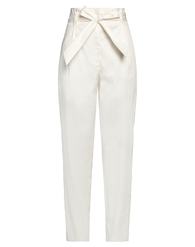 TWINSET Pantalone Off white 100% Cotone, Poliestere