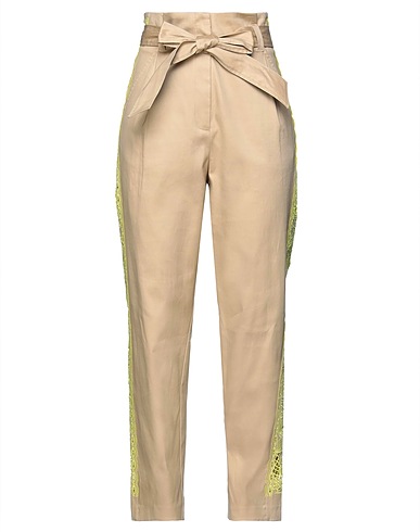 TWINSET Casual pants Beige 100% Cotton, Polyester