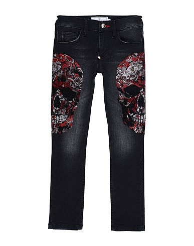 PHILIPP PLEIN Denim pants Black 98% Cotton, 2% Elastane