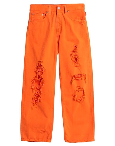 DENIMIST Denim trousers Orange 100% Cotton