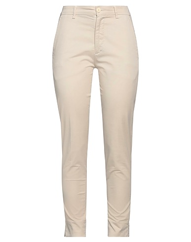 (+) PEOPLE Pantalone Avorio 97% Cotone, 3% Elastan