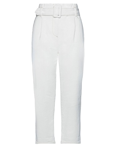 LIU •JO Denim trousers White 97% Cotton, 3% Elastane