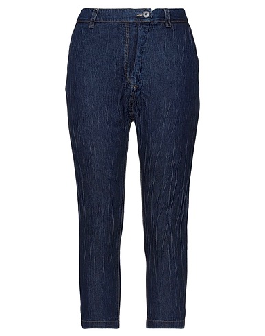 VIRNA DRÒ Denim pants Blue 98% Cotton, 2% Elastane