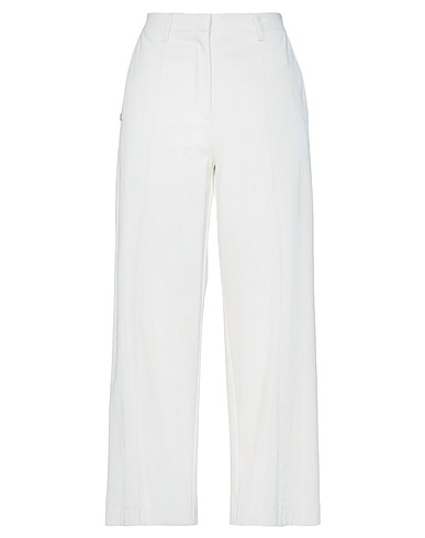 MANILA GRACE Casual pants Ivory 100% Viscose, Polyurethane
