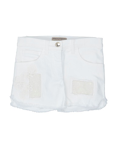 ERMANNO SCERVINO JUNIOR Denim shorts White 98% Cotton, 2% Elastane, Polyester, Polyamide, Metal