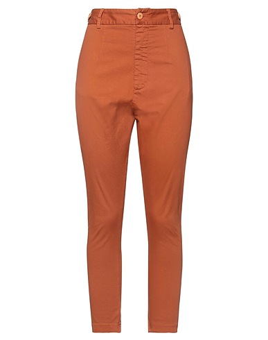VIRNA DRÒ Casual pants Rust 97% Cotton, 3% Elastane