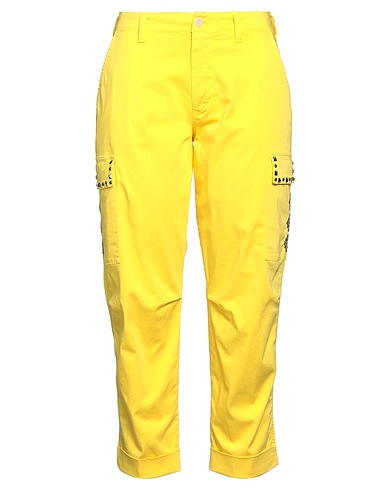 MASON'S Casual trouser Yellow 97% Cotton, 3% Elastane
