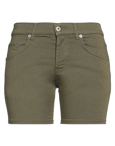 DONDUP Denim shorts Military green 92% Cotton, 6% Elastomultiester, 2% Elastane