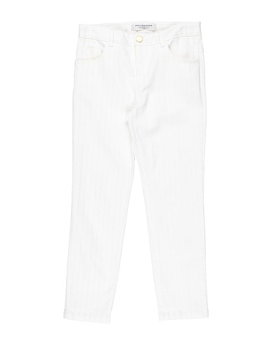 PHILOSOPHY di LORENZO SERAFINI Casual trouser White 97% Cotton, 3% Elastane