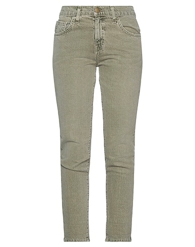 CURRENT/ELLIOTT Denim trousers Green 92% Cotton, 6% Elastomultiester, 2% Elastane