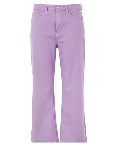 8 by YOOX Denim trousers Lilac 100% Organic cotton