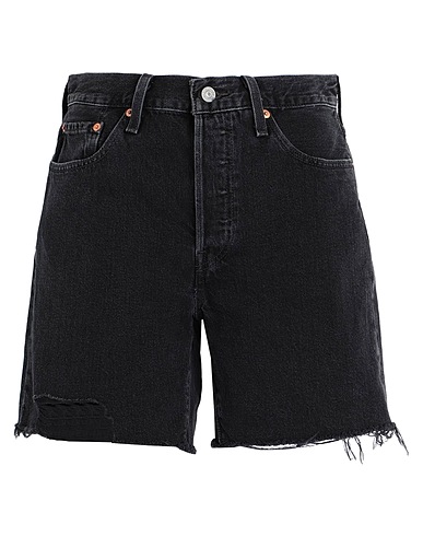 LEVI'S Denim shorts 501 MID THIGH SHORT
 Black 100% Cotton