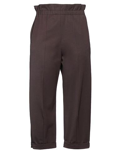 HACHE Casual pants Dark brown 53% Polyester, 43% Virgin Wool, 4% Elastane