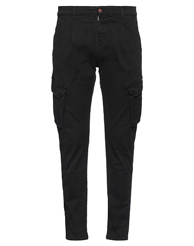 GREY DANIELE ALESSANDRINI パンツ ブラック コットン 98% / ポリウレタン 2%