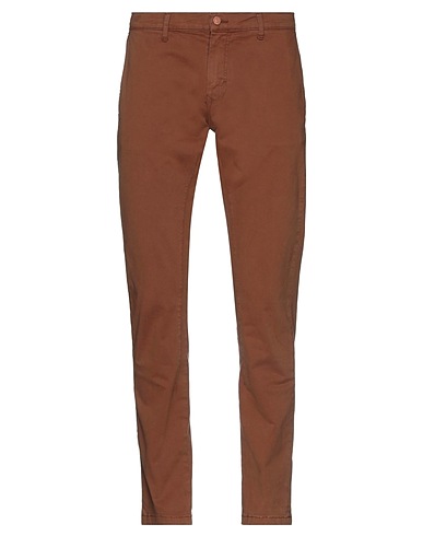 GREY DANIELE ALESSANDRINI Casual trouser Brown 98% Cotton, 2% Elastane
