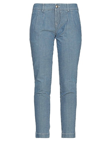 JACOB COHЁN Denim trousers Blue 48% Linen, 47% Cotton, 5% Elastane