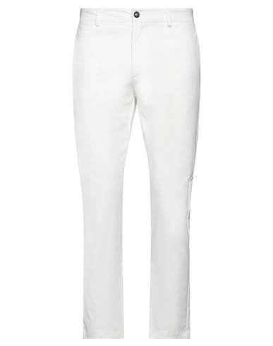 DANIELE ALESSANDRINI HOMME Casual trouser Ivory 98% Cotton, 2% Elastane