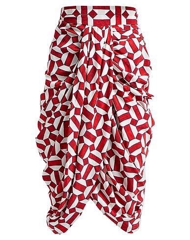 ISABEL MARANT Midi skirt Red 91% Silk, 9% Elastane